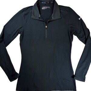 Nike Golf Women's Dri Fit Black Long Sleeve 1/4 Zip Pullover Shirt Size S